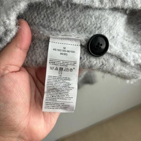 Banana Republic Alpaca Blend Oversized Heather Grey Cardigan with Pockets - Picture 7 of 7